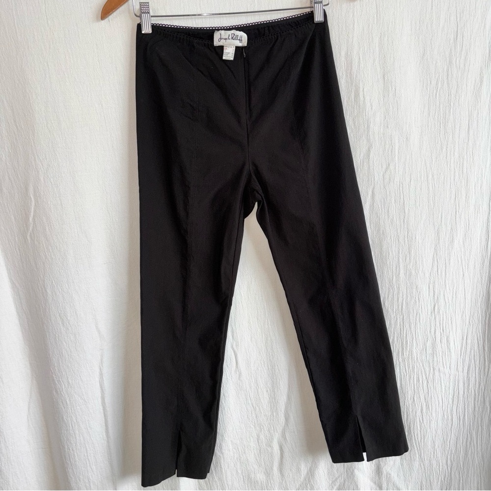 Vintage Joseph Ribkoff Zipper Front Black Capri Pants